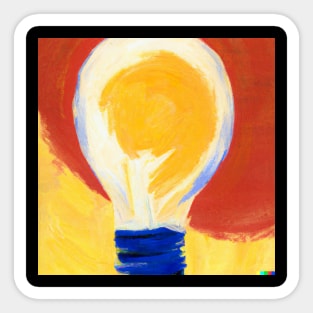 Watercolour Painting of Lightbulbs Sticker